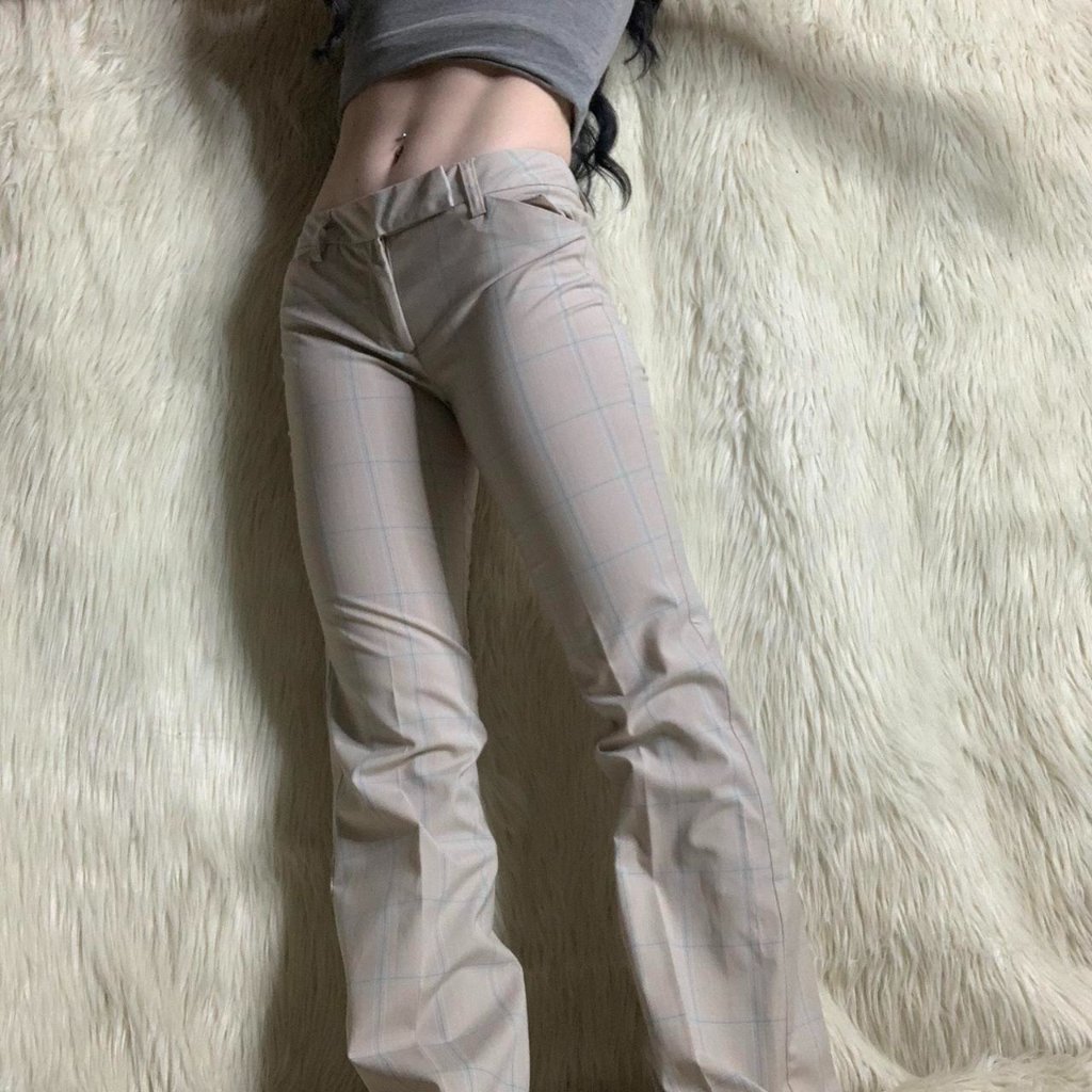 Amazing 90s / Y2k Low Waisted Plaid Flares By Star City